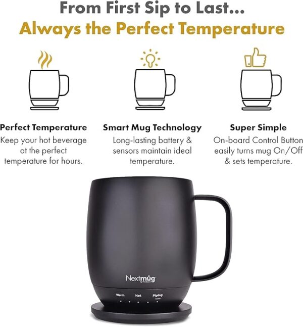 Nextmug - Temperature-Controlled, Self-Heating Coffee Mug - Image 5