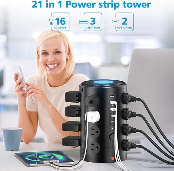 Tower Power Strip Surge Protector - Image 4