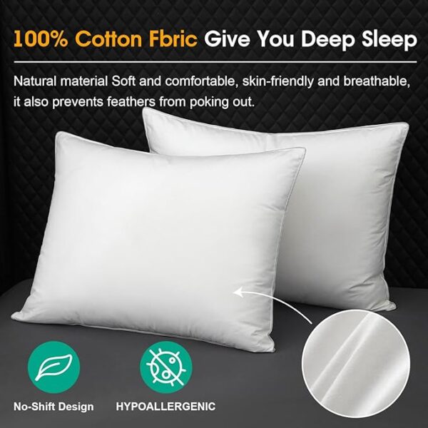 Goose Down Feather Pillows Queen Siz  (51% OFF ) - Image 2