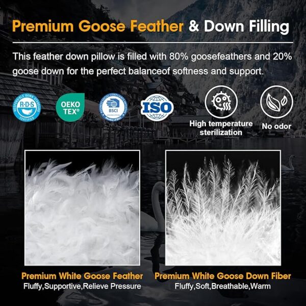 Goose Down Feather Pillows Queen Siz  (51% OFF ) - Image 6